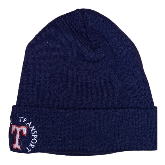 5/$25 Men’s Tommy’s Transport Logo Insignia Navy Blue Winter Hat Toque - Picture 2 of 2